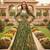 Mahendi Green Full Flared Printed Anarkali With Dupatta  set of 2 pc 