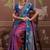Purple tussar silk handloom weaving temple border saree