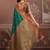 Green tussar silk handloom weaving temple border saree