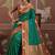 Green tussar silk handloom weaving temple border saree