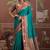 Peacock green tussar silk handloom weaving temple border saree