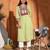 green pure cotton three quarter sleeves long kurta