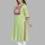  green pure cotton three quarter sleeves long kurta