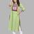  green pure cotton three quarter sleeves long kurta