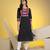  black pure cotton three quarter sleeves long kurta