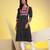 black pure cotton three quarter sleeves long kurta