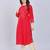  red pure cotton three quarter sleeves short kurti