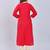  red pure cotton three quarter sleeves short kurti