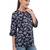  navy blue viscose three quarter sleeves short kurti