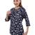  navy blue viscose three quarter sleeves short kurti