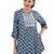  blue viscose three quarter sleeves short kurti