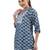  blue viscose three quarter sleeves short kurti