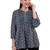  black polyester three quarter sleeves short kurti