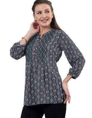  black polyester three quarter sleeves short kurti 5
