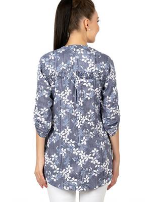  blue viscose three quarter sleeves short kurti 3