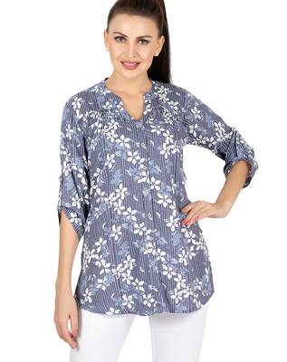  blue viscose three quarter sleeves short kurti 5
