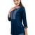  navy blue viscose three quarter sleeves short kurti