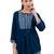  navy blue viscose three quarter sleeves short kurti