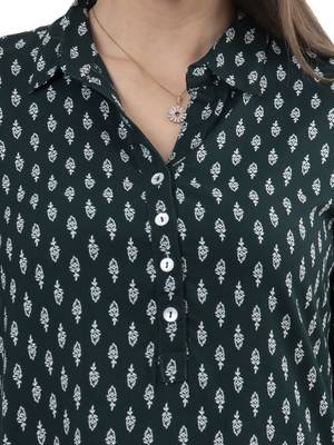 green viscose three quarter sleeves short kurti 5