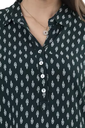  green viscose three quarter sleeves short kurti