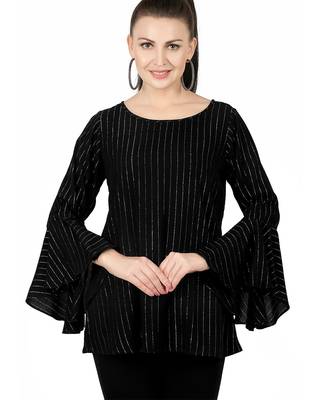  black viscose long sleeves short kurti 1