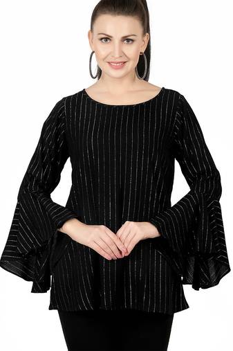  black viscose long sleeves short kurti