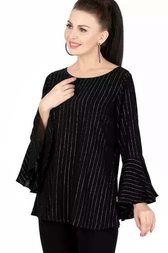  black viscose long sleeves short kurti