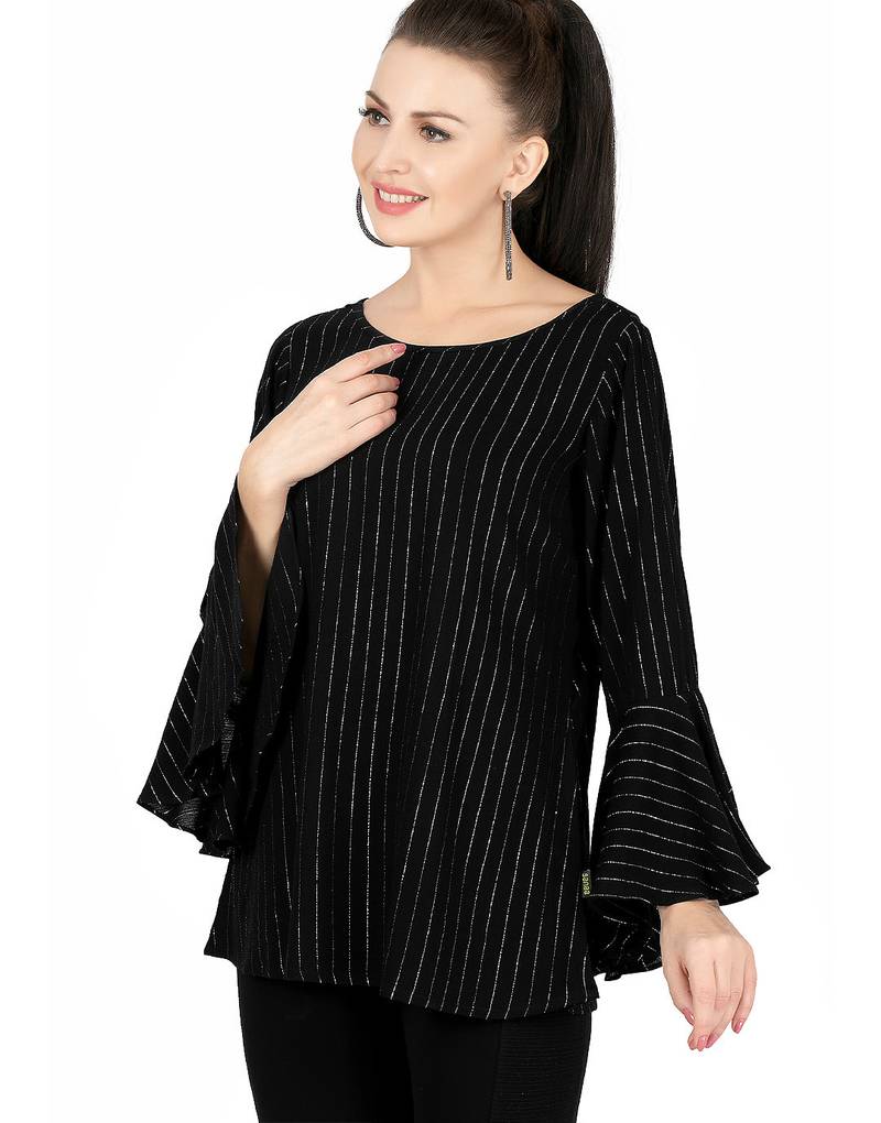  black viscose long sleeves short kurti