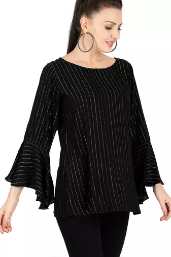  black viscose long sleeves short kurti