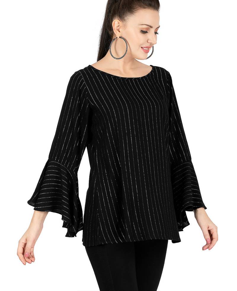  black viscose long sleeves short kurti