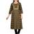  black cotton three quarter sleeves long kurta