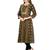  black cotton three quarter sleeves long kurta