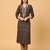  black viscose three quarter sleeves long kurta