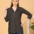 black viscose three quarter sleeves short kurti
