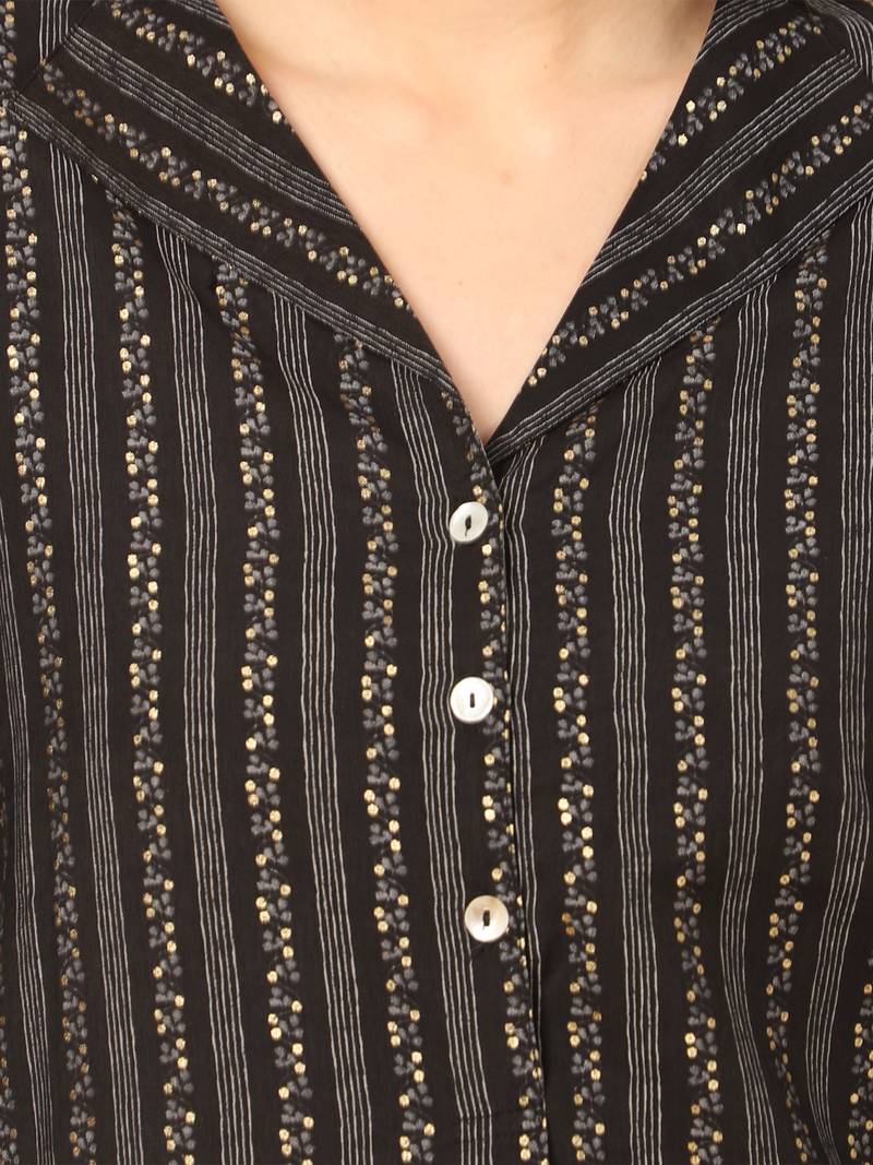  black viscose three quarter sleeves short kurti