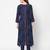  blue viscose three quarter sleeves long kurta