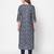  navy blue viscose three quarter sleeves long kurta