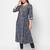  navy blue viscose three quarter sleeves long kurta