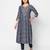  navy blue viscose three quarter sleeves long kurta
