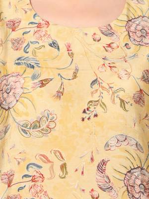  yellow viscose blend three quarter sleeves short kurti 4