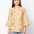  yellow viscose blend three quarter sleeves short kurti