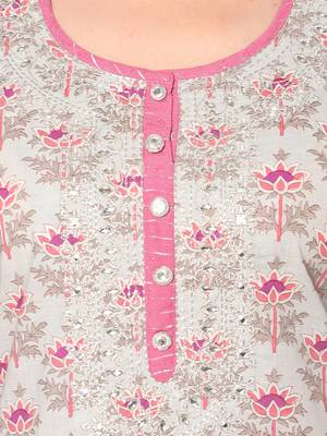  blue cotton three quarter sleeves long kurta 5