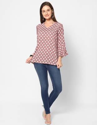  copper viscose three quarter sleeves short kurti 2