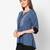  blue viscose three quarter sleeves short kurti