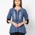  blue viscose three quarter sleeves short kurti