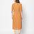  orange cotton three quarter sleeves long kurta