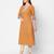  orange cotton three quarter sleeves long kurta