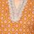  orange cotton three quarter sleeves long kurta