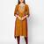  mustard viscose three quarter sleeves long kurta