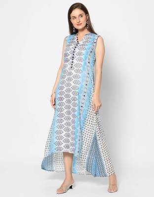  blue viscose sleeveless long kurta 4